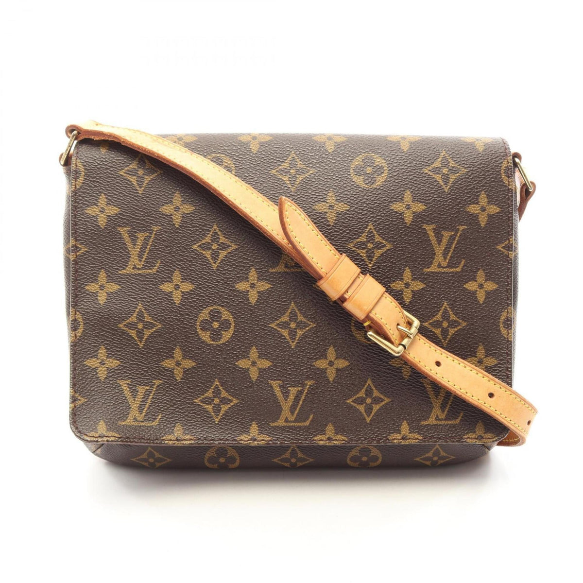 Louis Vuitton Brown Coated Canvas Leather Handbag Shoulder Bag (Pre-Owned)