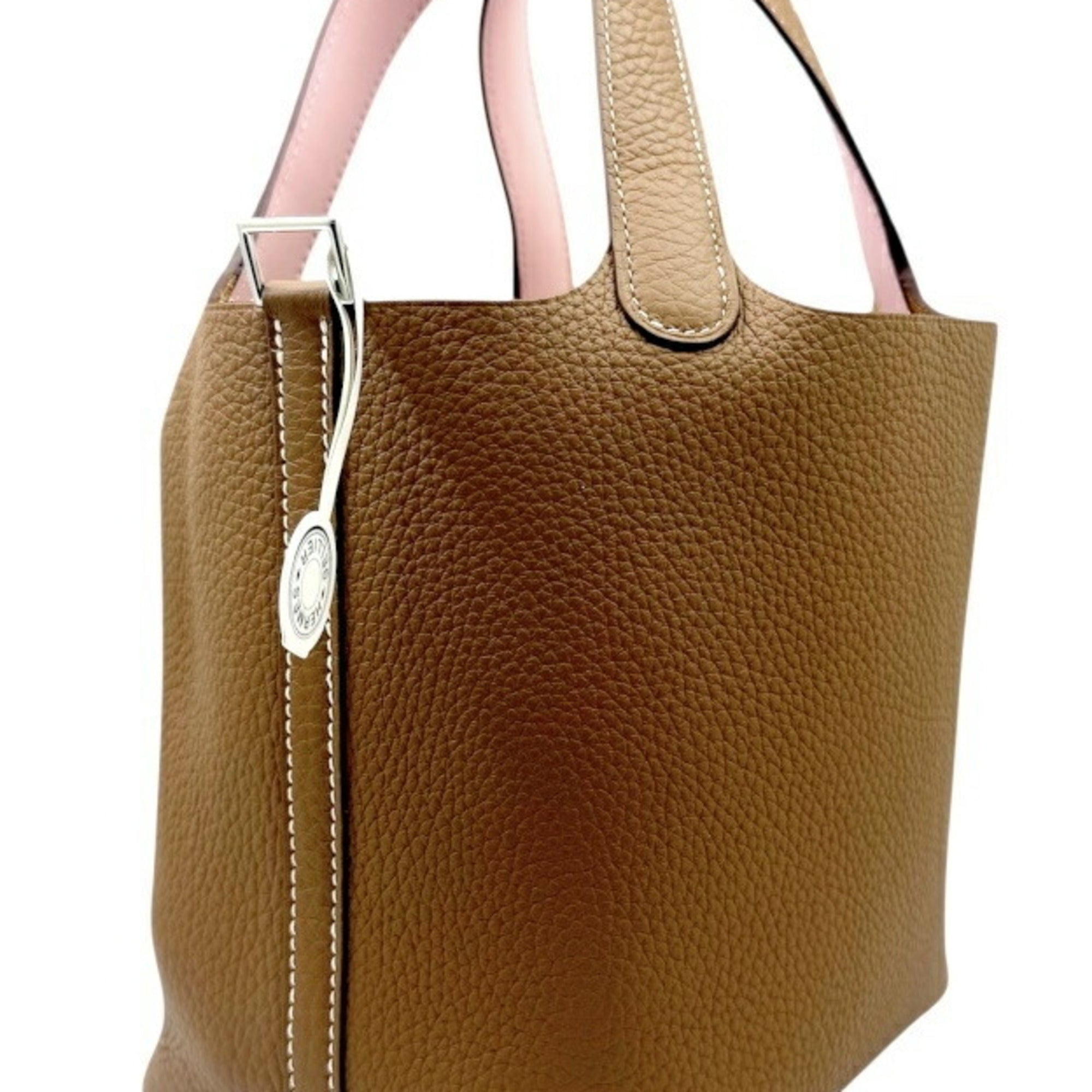 Hermes Gold Rose Sakura Taurillon Clemence Leather Handbag (Pre-Owned)