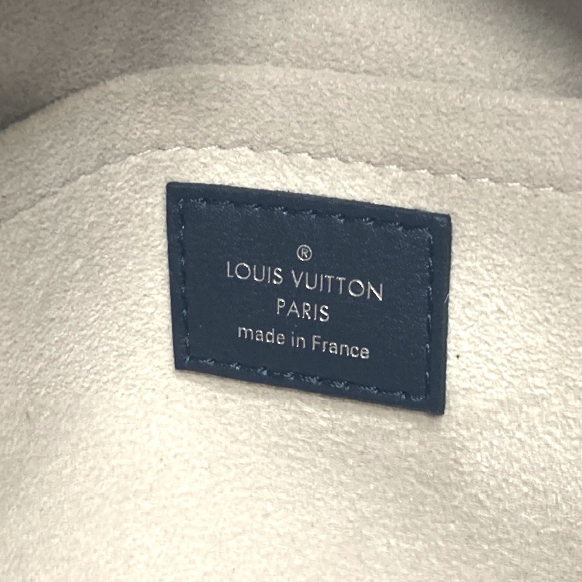 Louis Vuitton Beige Black Leather Handbag (Pre-Owned)