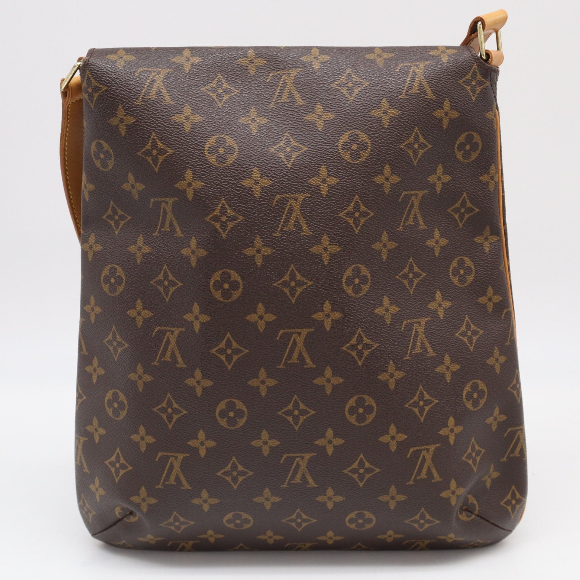 Louis Vuitton Monogram Beige Brown Coated Canvas Leather Shoulder Bag (Pre-Owned)