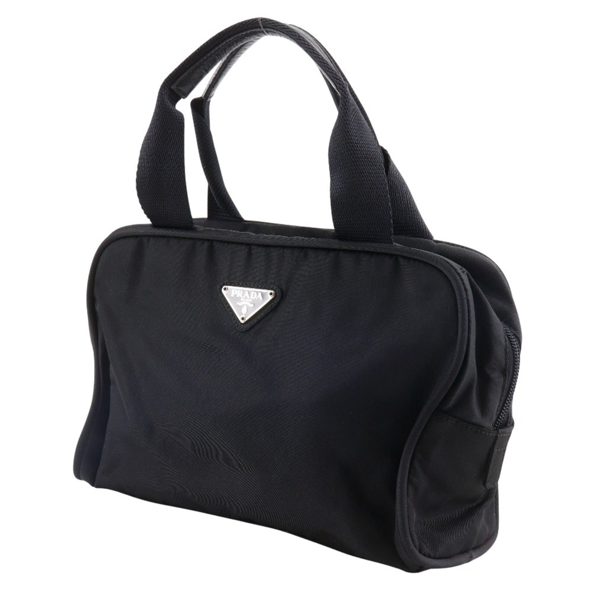 Prada Black Nylon Boston Bag Handbag (Pre-Owned)