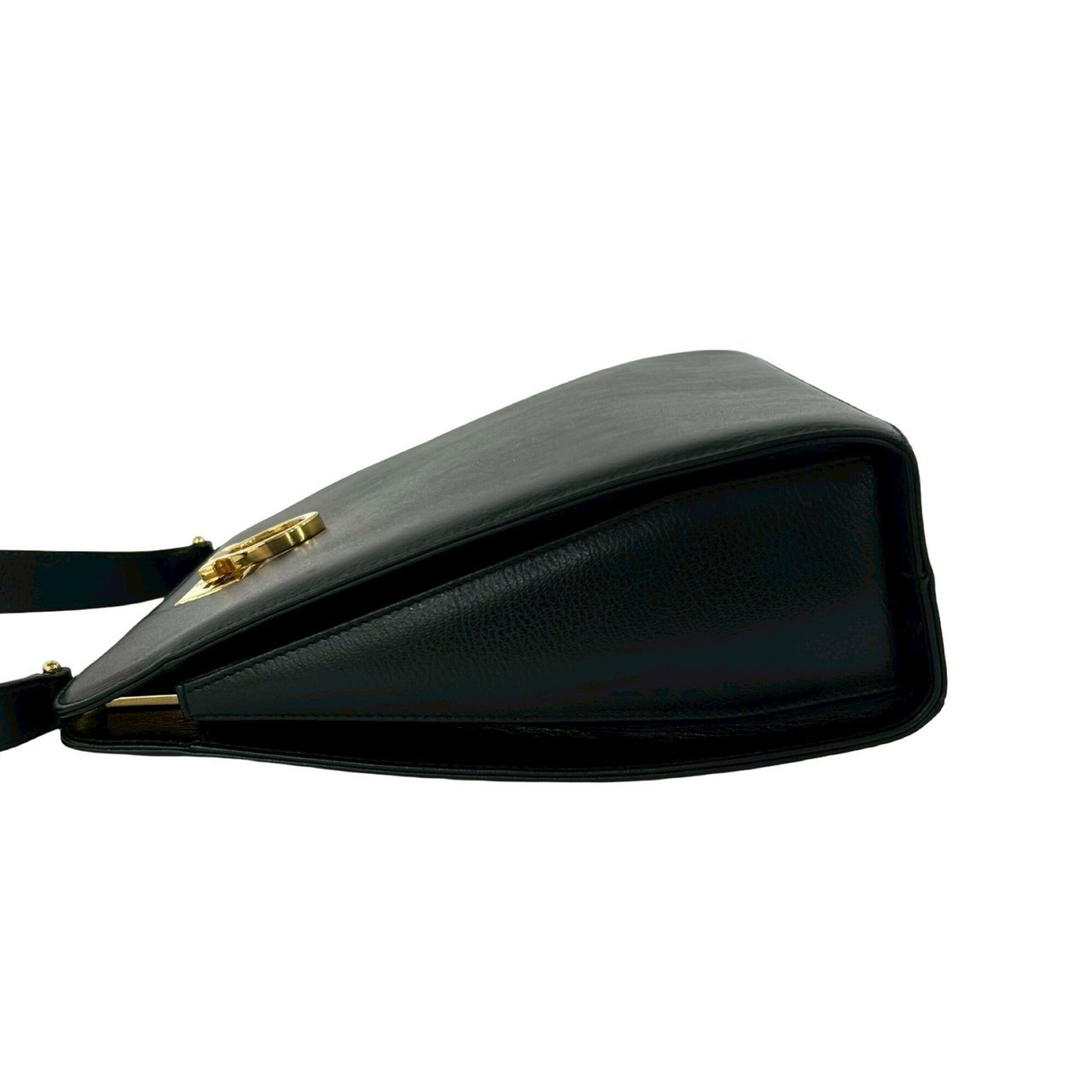 Salvatore Ferragamo Black Leather Shoulder Bag (Pre-Owned)