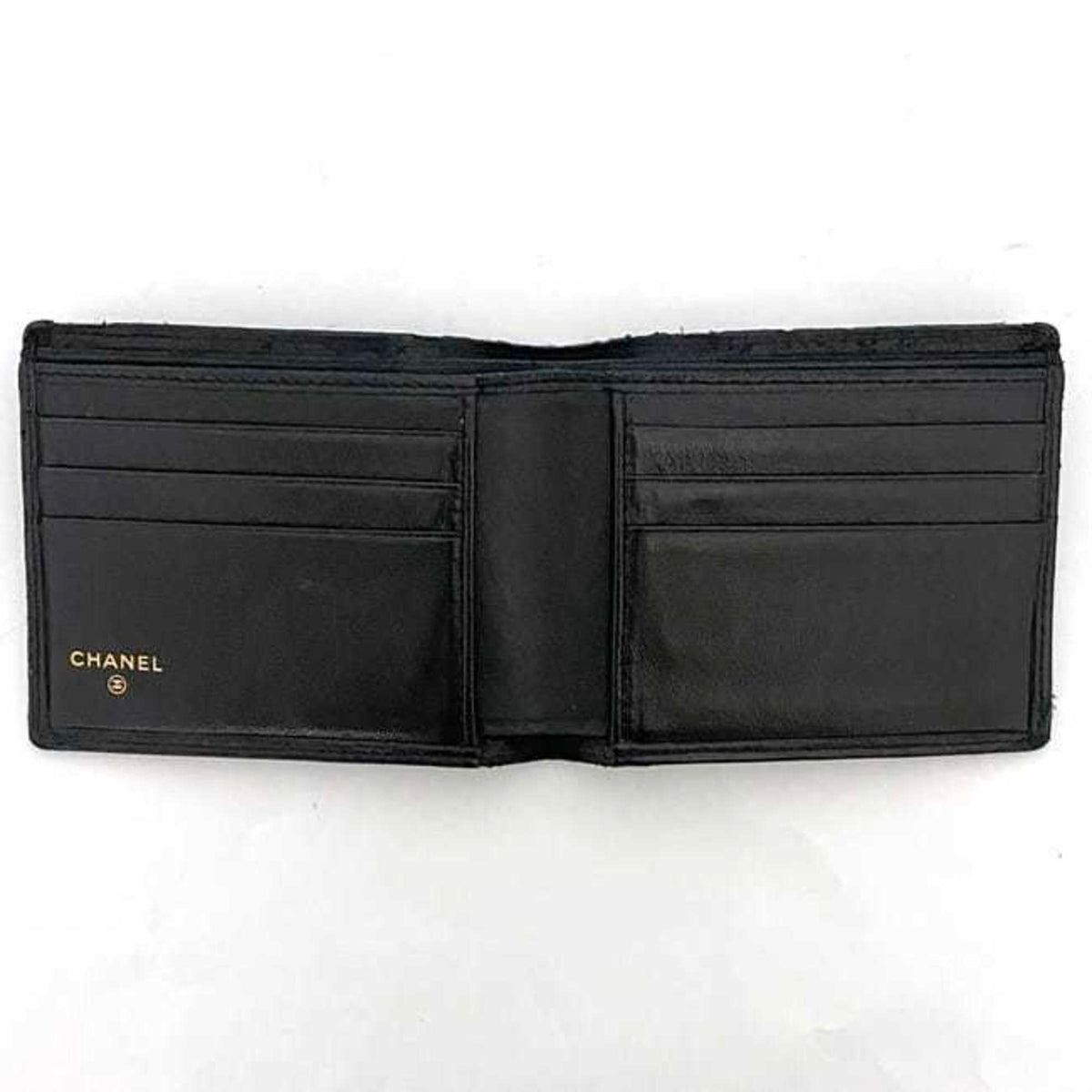 Chanel Black Leather Wallet (Bi-Fold) (Pre-Owned)