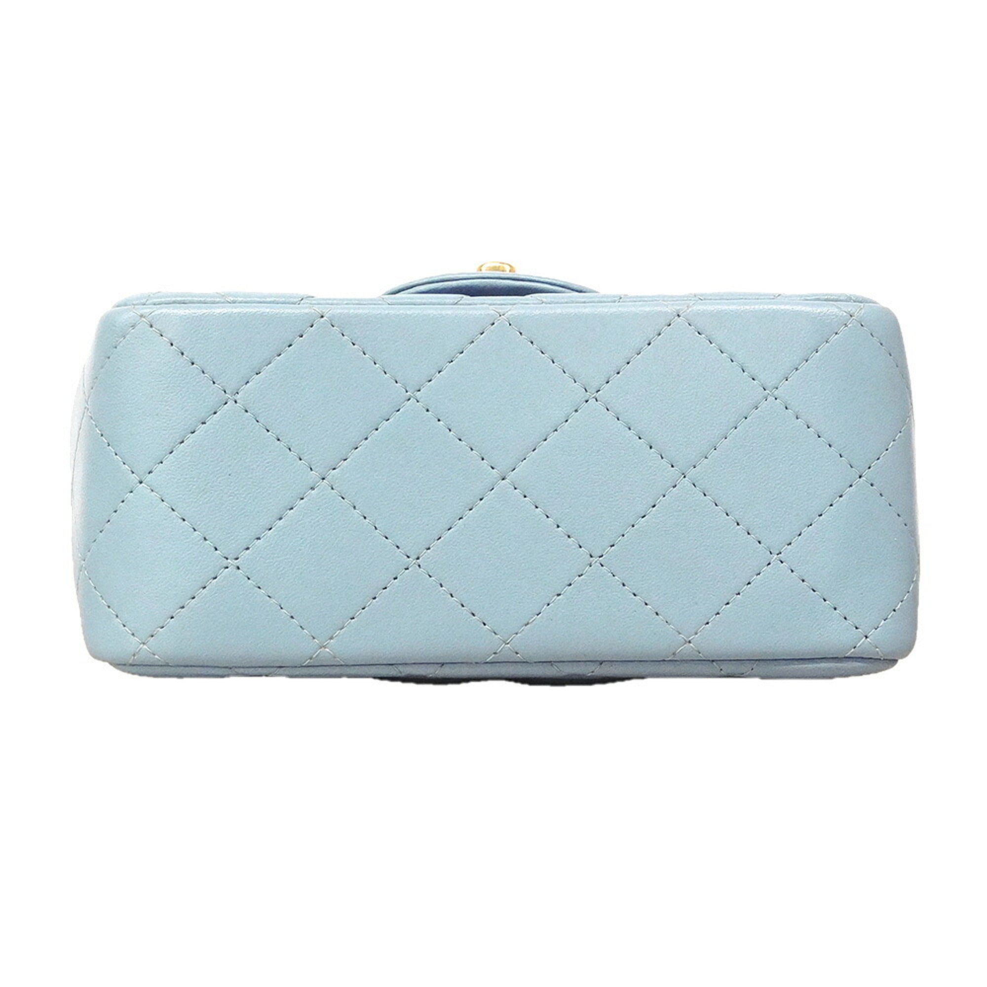 Chanel Light Blue Leather Shoulder Bag (Pre-Owned)