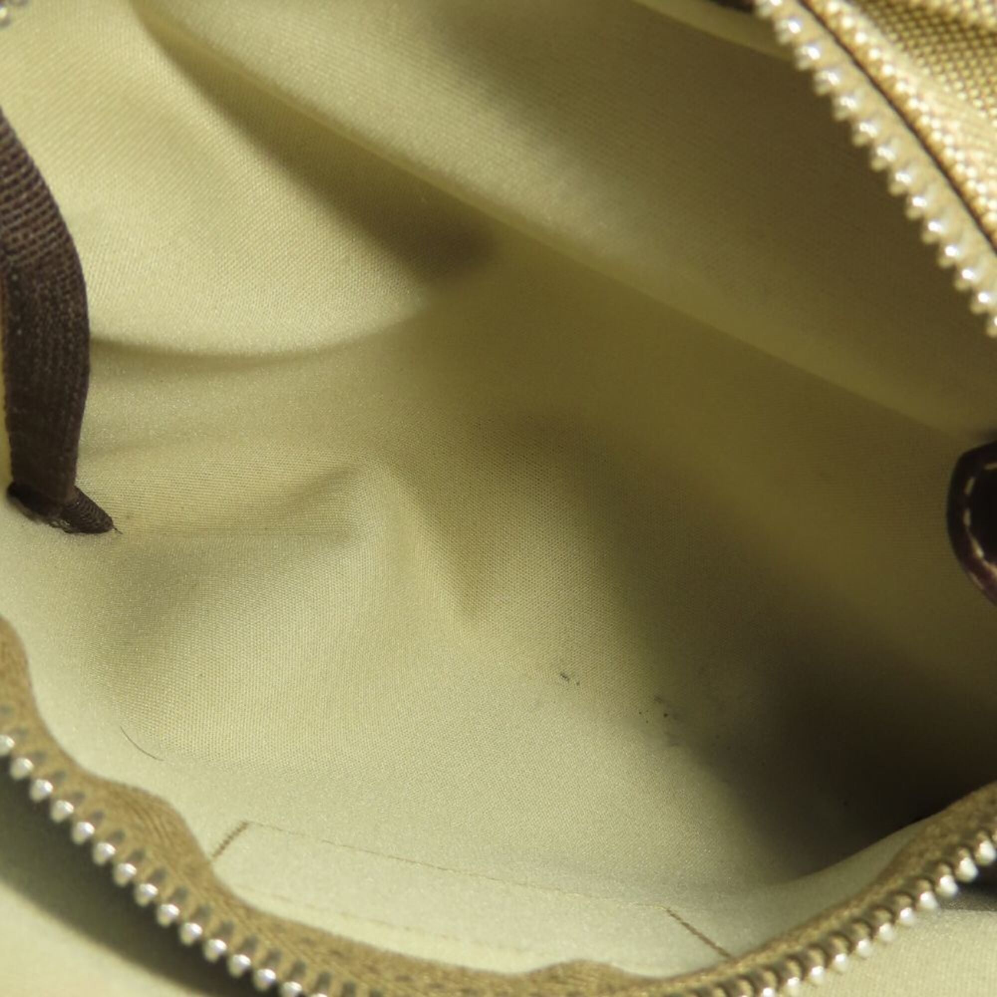 Prada Beige Brown Canvas Leather Shoulder Bag (Pre-Owned)