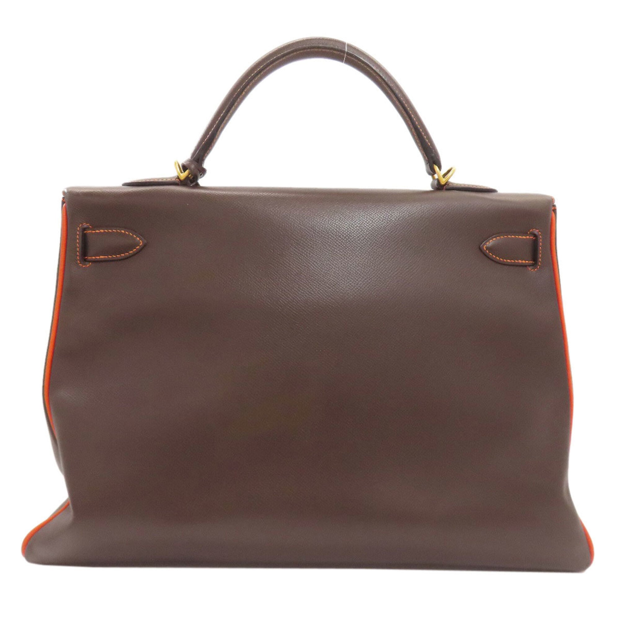 Hermes Brown Orange Epsom Leather Handbag (Pre-Owned)