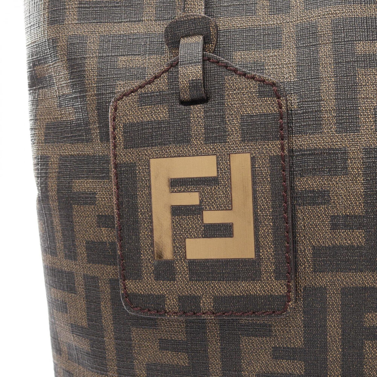 Fendi Black Brown Coated Canvas Handbag Shoulder Bag (Pre-Owned)