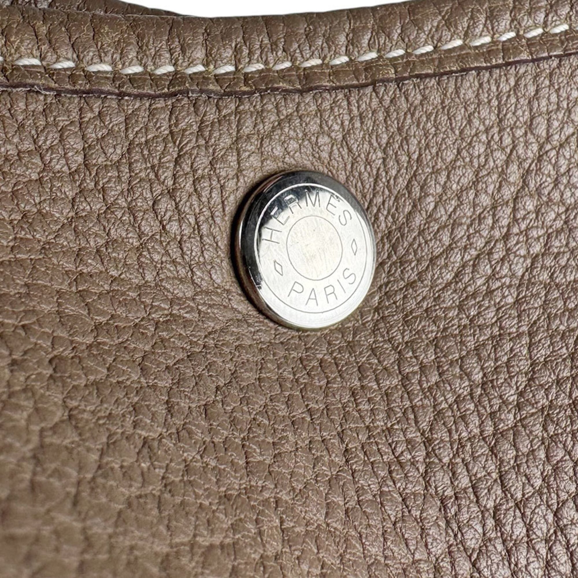 Hermes Etoupe Gray Negonda Leather Handbag (Pre-Owned)