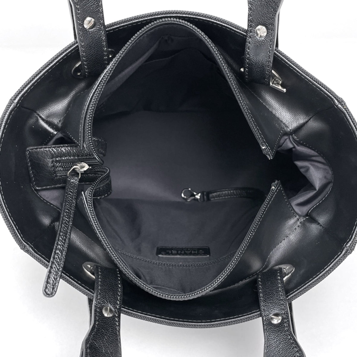 Chanel Black Coated Canvas Tote Bag (Pre-Owned)