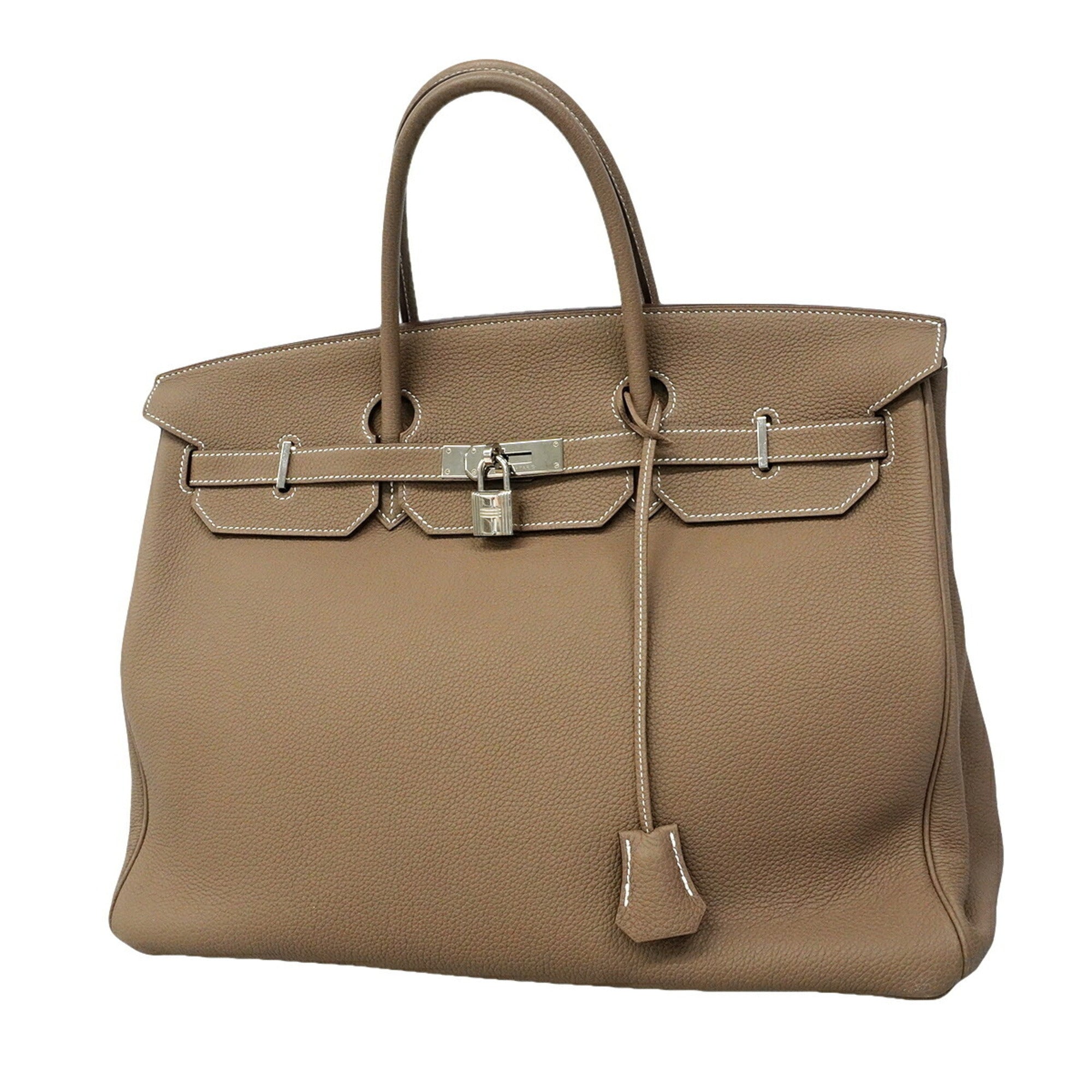 Hermes Etoupe Gray Togo Leather Handbag (Pre-Owned)