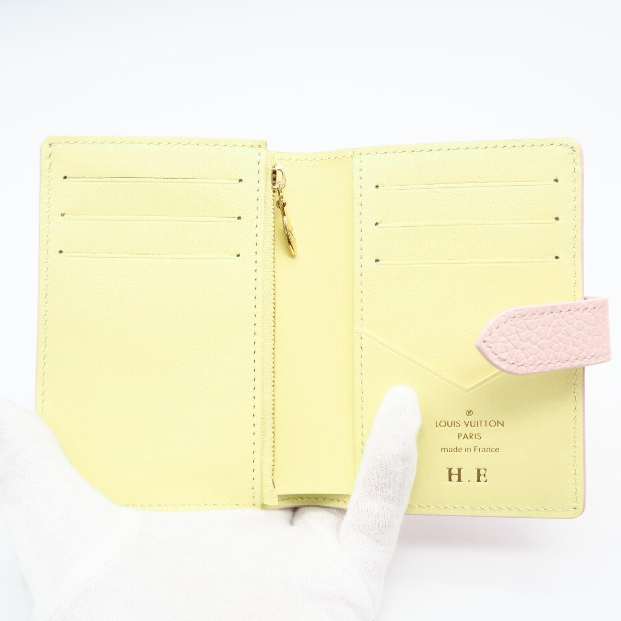 Louis Vuitton Taurillon Pink Yellow Leather Wallet (Bi-Fold) (Pre-Owned)