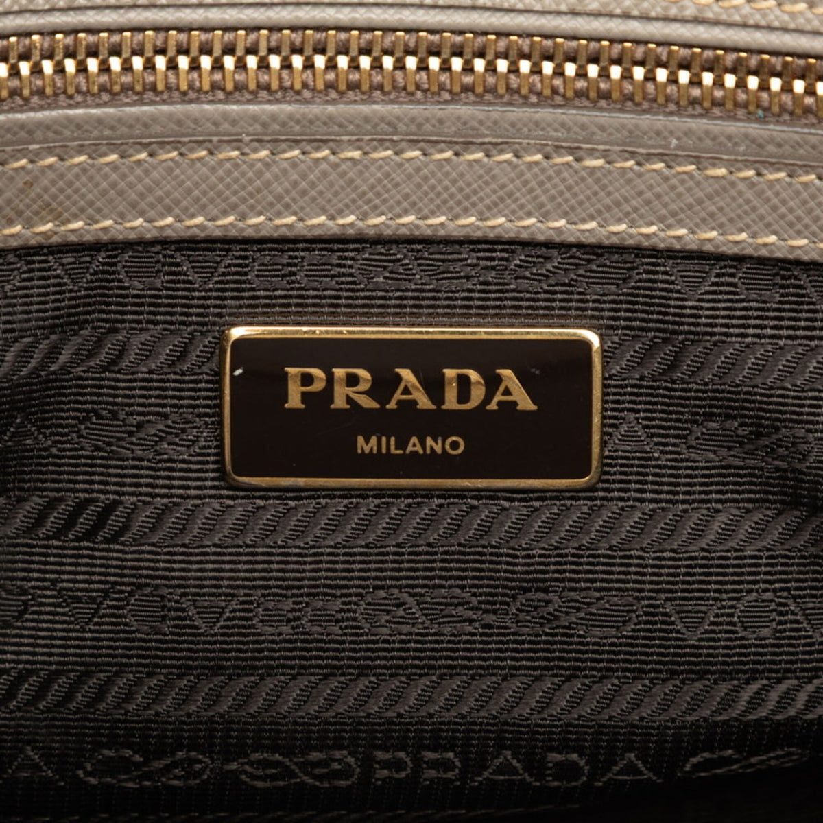 Prada Beige Leather Handbag Shoulder Bag (Pre-Owned)