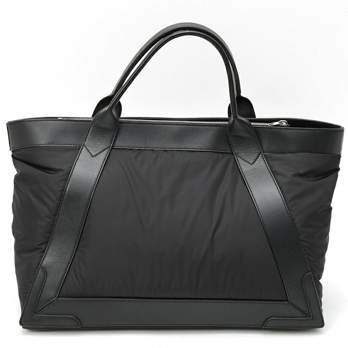 Balenciaga Black Nylon Leather Tote Bag (Pre-Owned)
