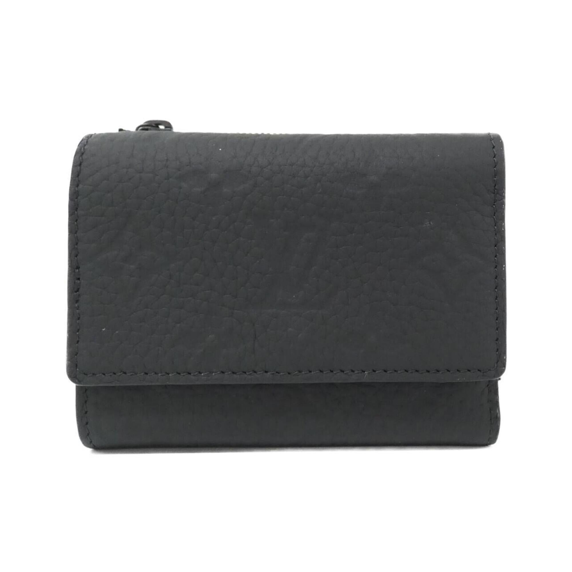 Louis Vuitton Black Leather Wallet (Tri-Fold) (Pre-Owned)