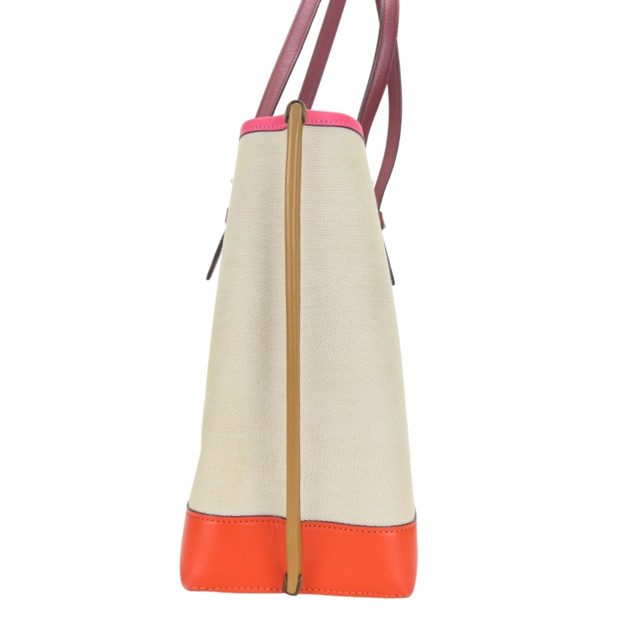 Coach Beige Multi-Color Canvas Leather Tote Bag (Pre-Owned)
