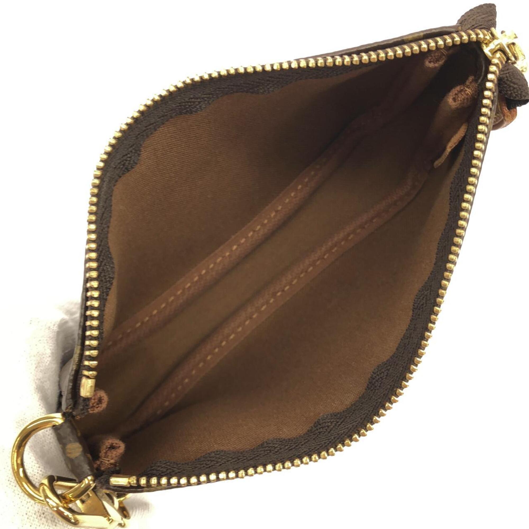 Louis Vuitton Marron Coated Canvas Pochette Pouch (Pre-Owned)