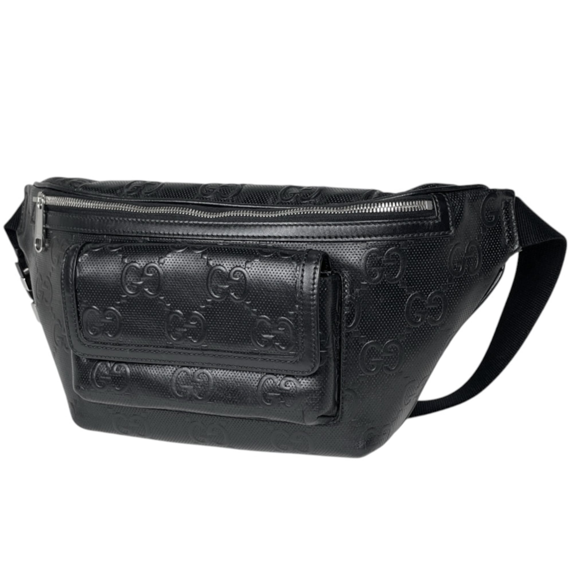 Gucci Black Leather Fanny Pack Sling Bag (Pre-Owned)