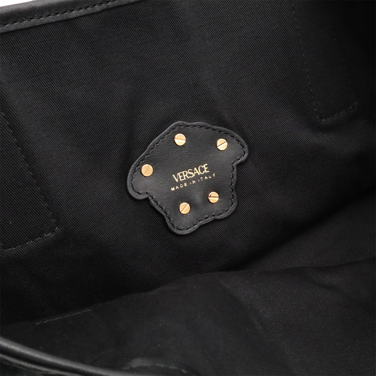 Versace Black Multi-Color Canvas Tote Bag (Pre-Owned)