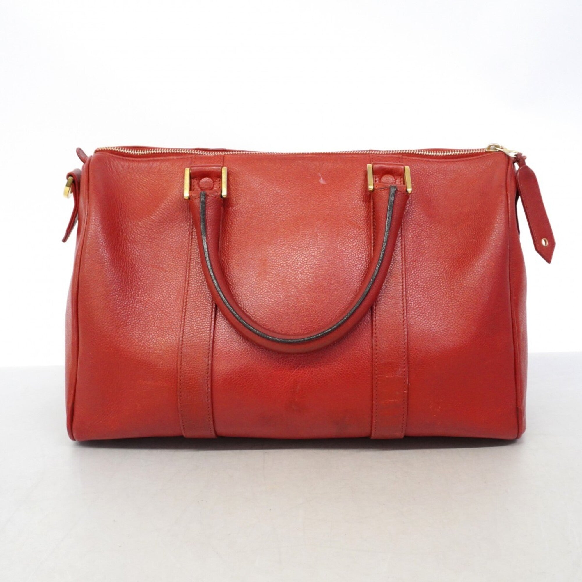 Chanel Red Color Grained Calfskin Handbag (Pre-Owned)