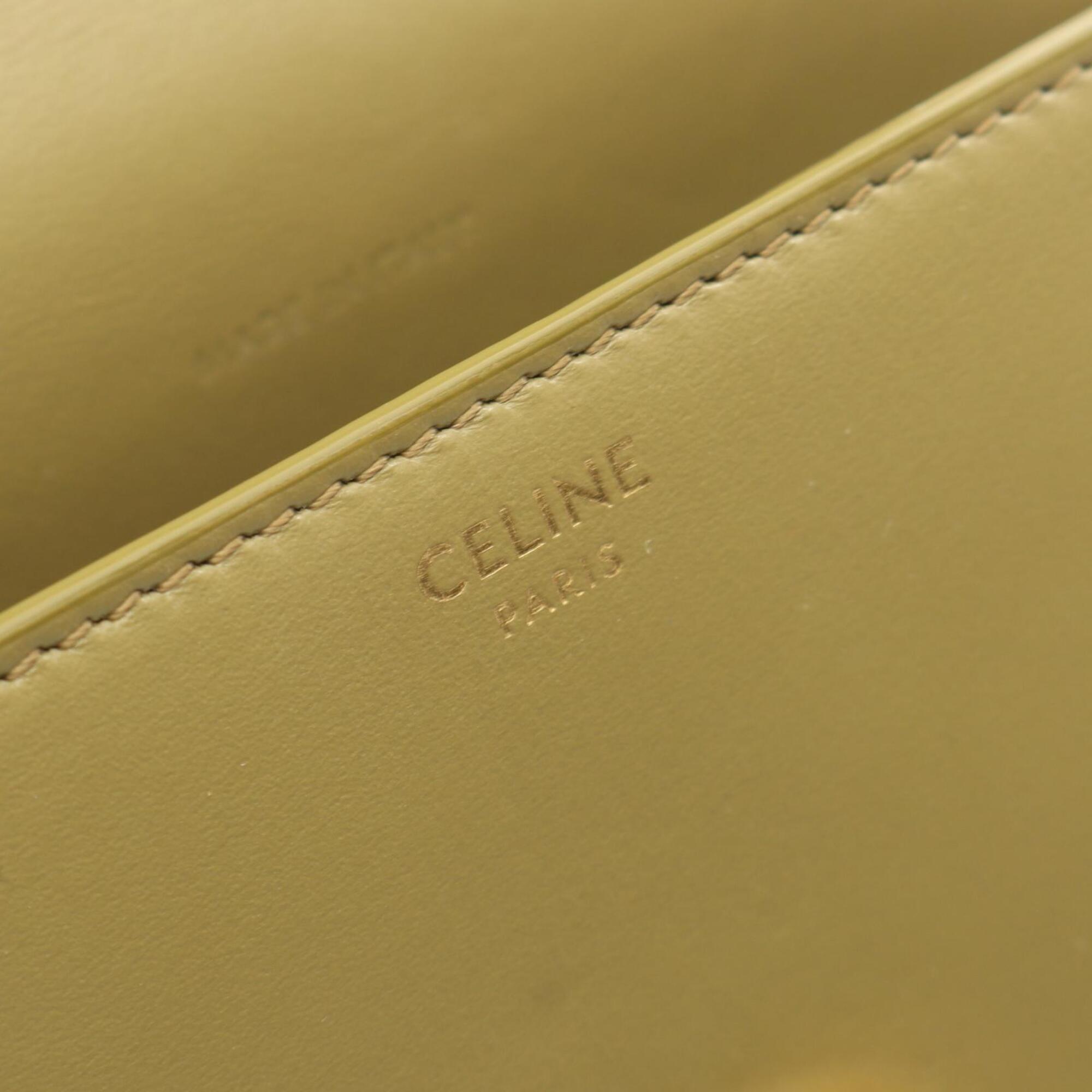 Celine Khaki Leather Handbag Shoulder Bag (Pre-Owned)