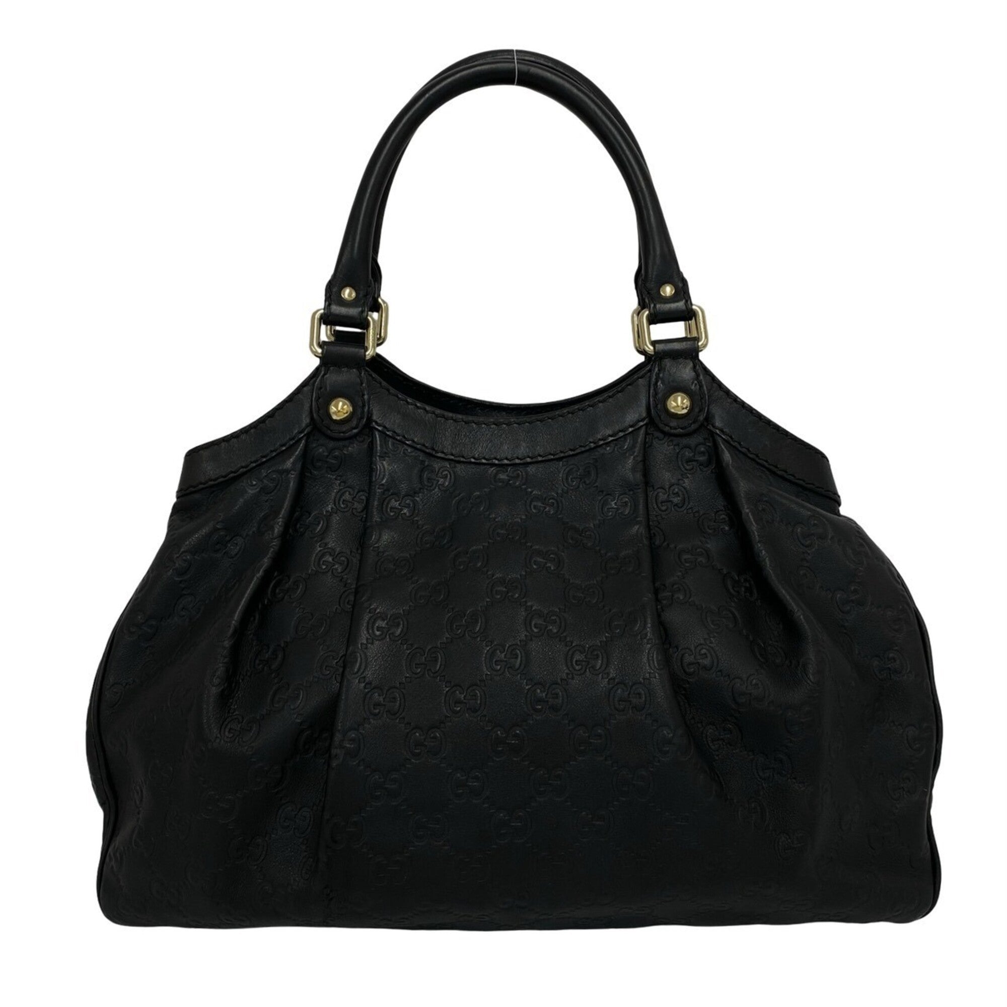 Gucci Black Leather Handbag Shoulder Bag Tote Bag (Pre-Owned)