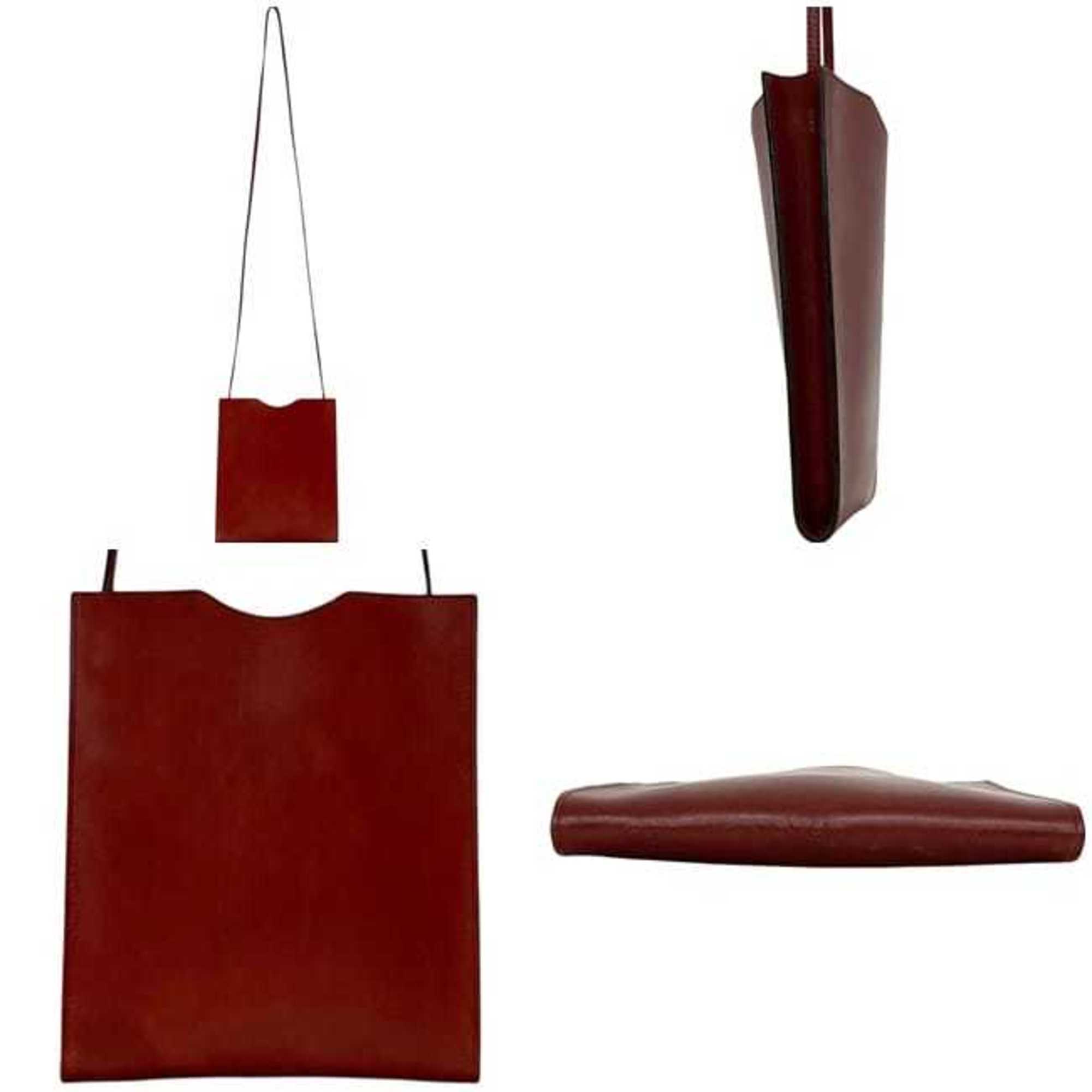 Hermes Brown Leather Pochette Shoulder Bag (Pre-Owned)