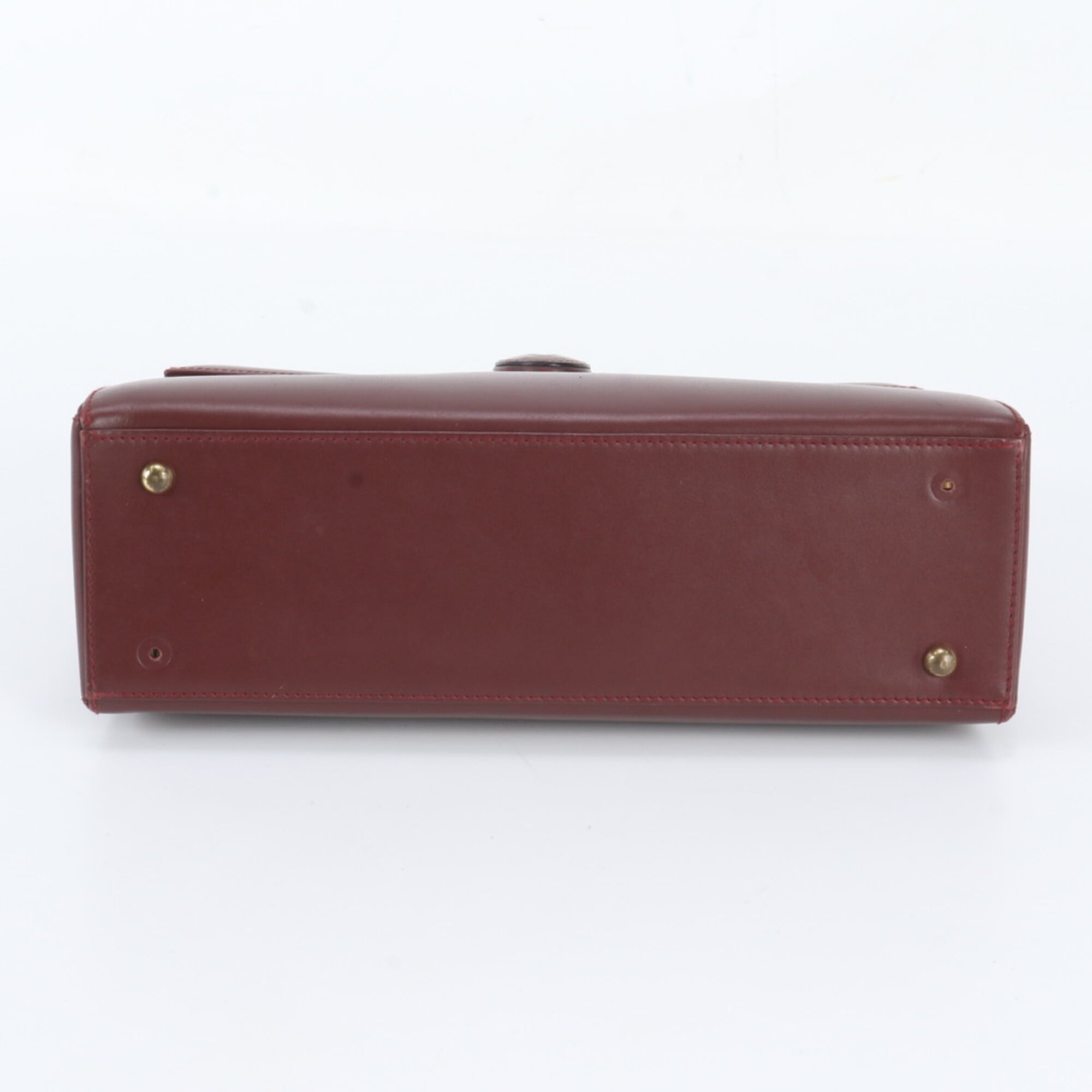 Cartier Wine Red Leather Handbag (Pre-Owned)
