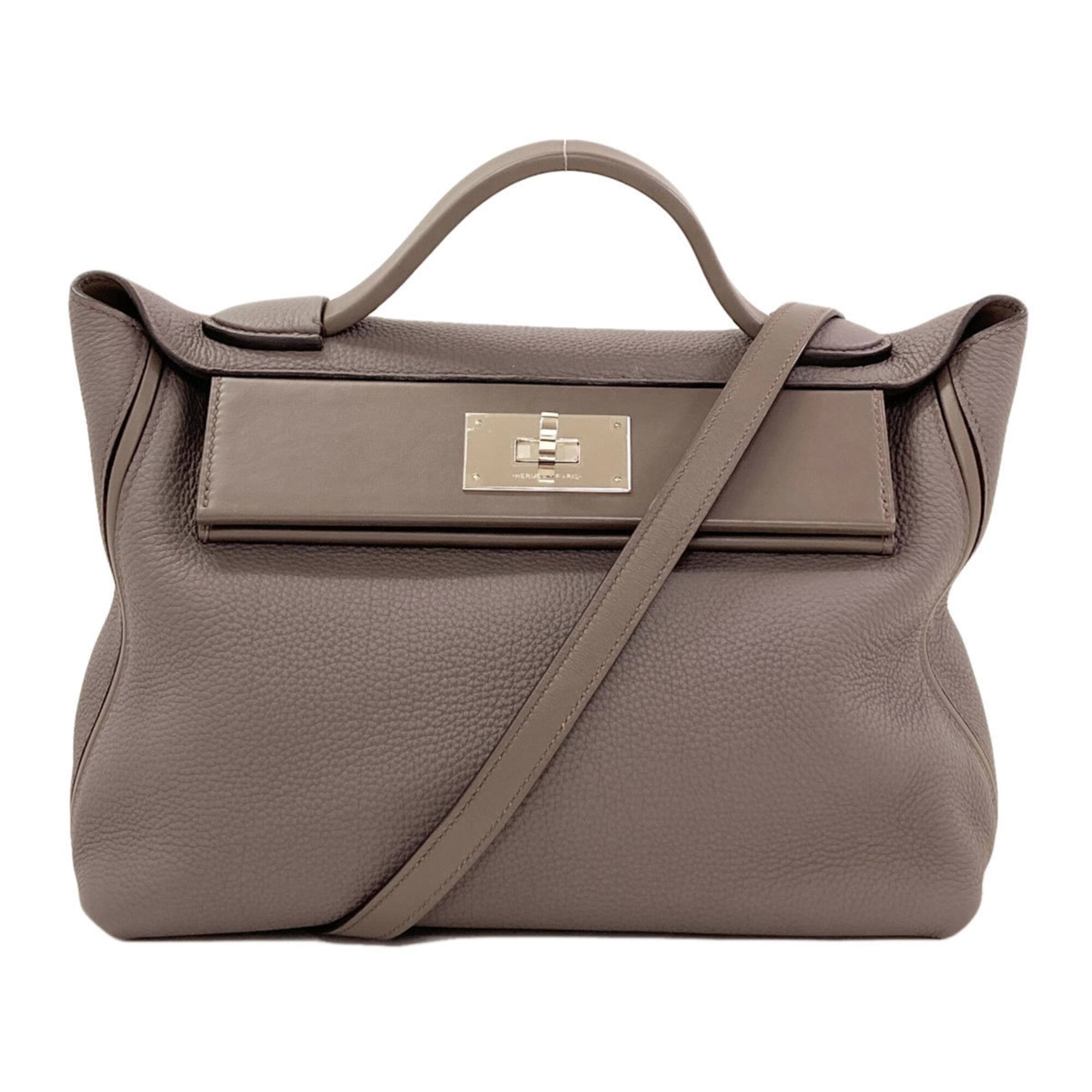 Hermes Etain Togo Leather Handbag (Pre-Owned)