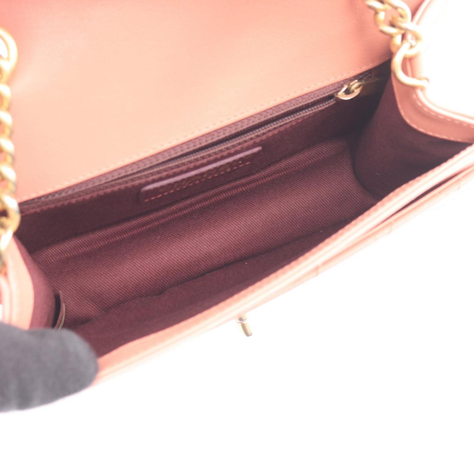 Chanel Matelasse Pink Leather Handbag Shoulder Bag (Pre-Owned)