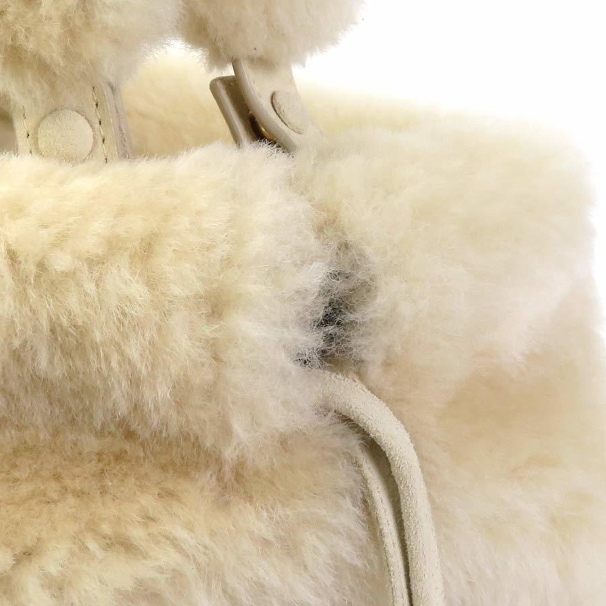 Bottega Veneta Cream Fur Suede Shoulder Bag (Pre-Owned)