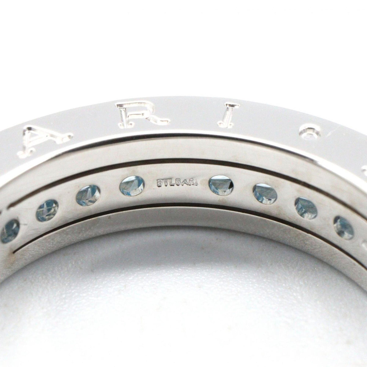 Bvlgari Silver Blue White Gold (18K) Band Ring (Pre-Owned)