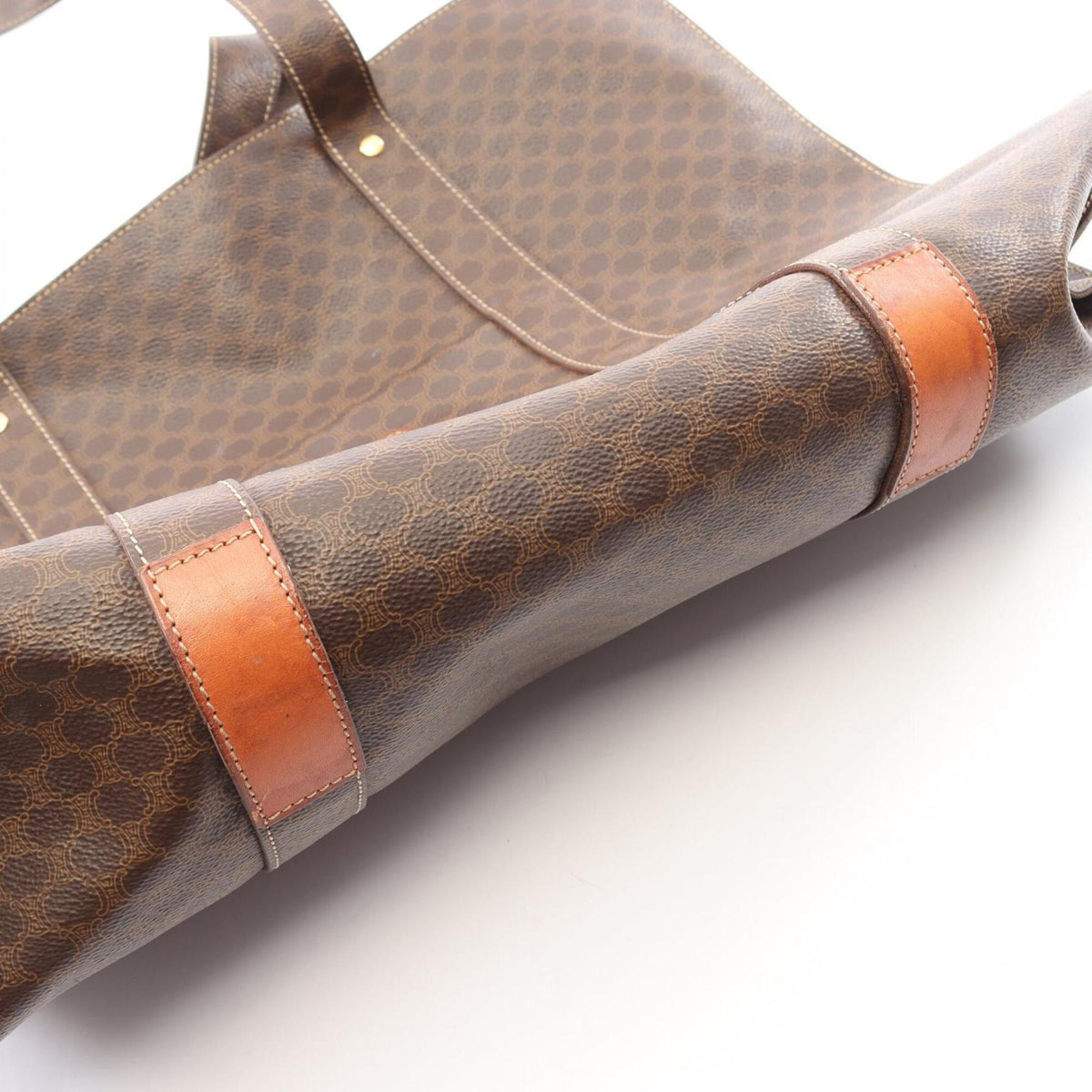 Celine Brown Coated Canvas Pvc Leather Handbag Tote Bag (Pre-Owned)