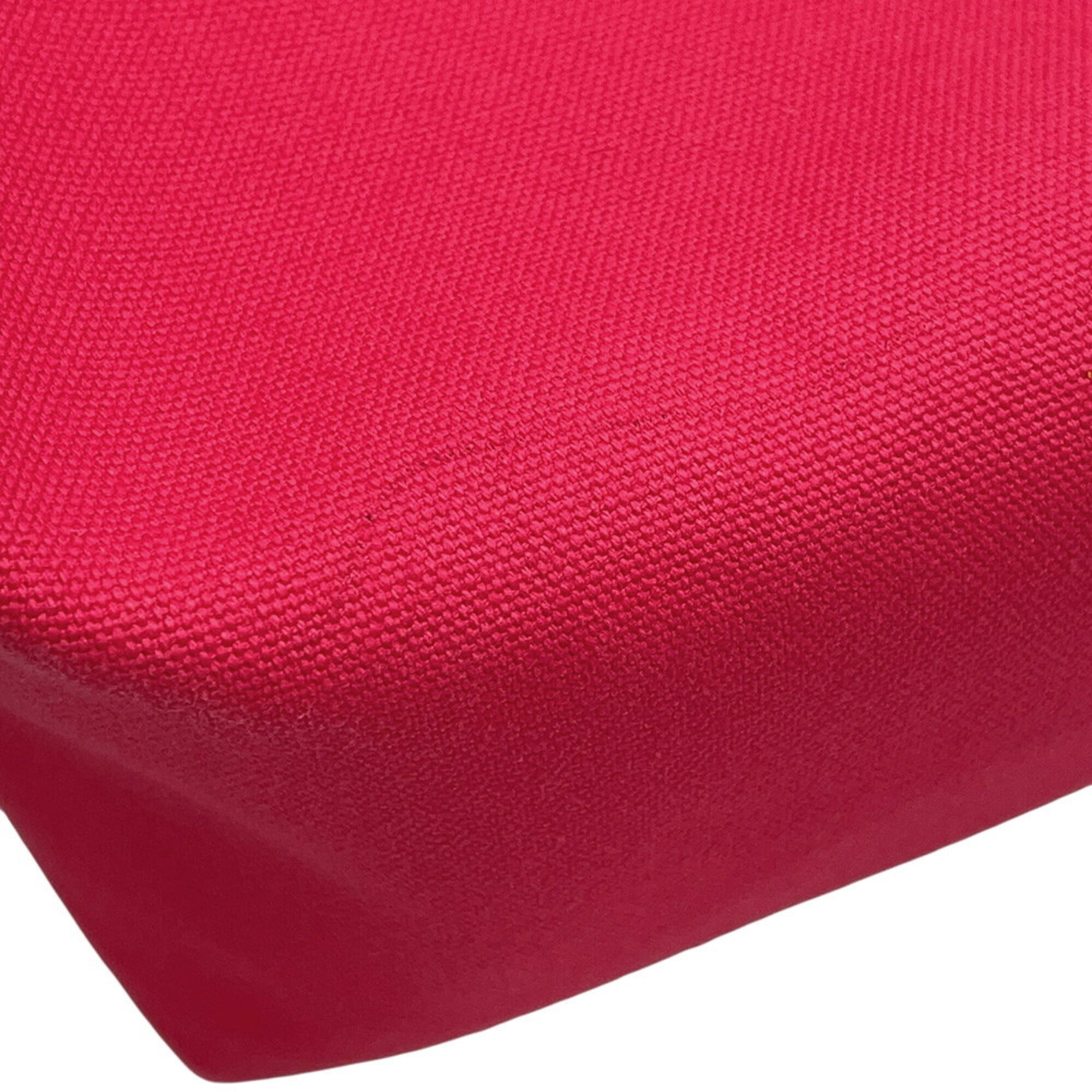 Hermes Red Color Canvas Handbag Pouch (Pre-Owned)