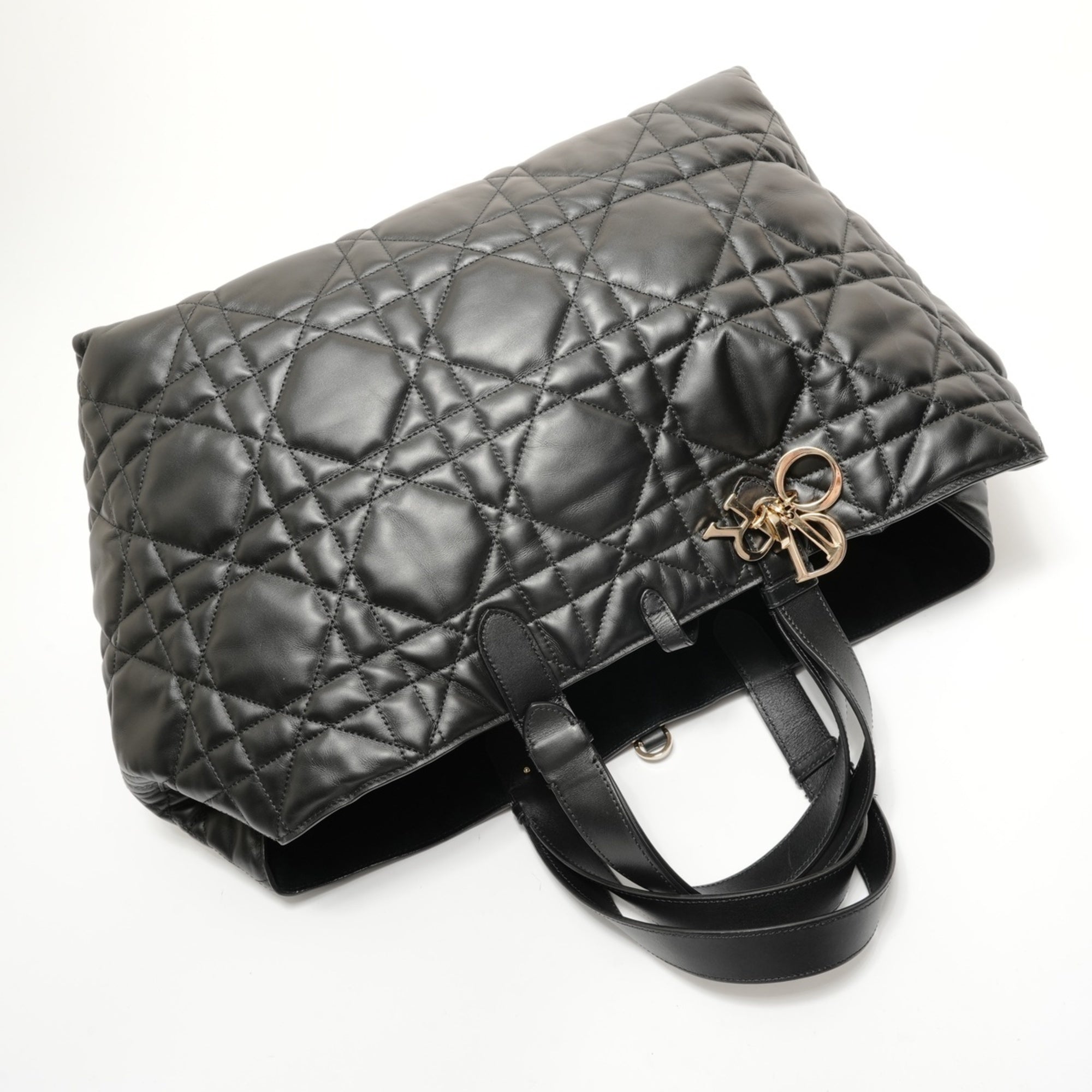 Christian Dior Black Leather Tote Bag (Pre-Owned)