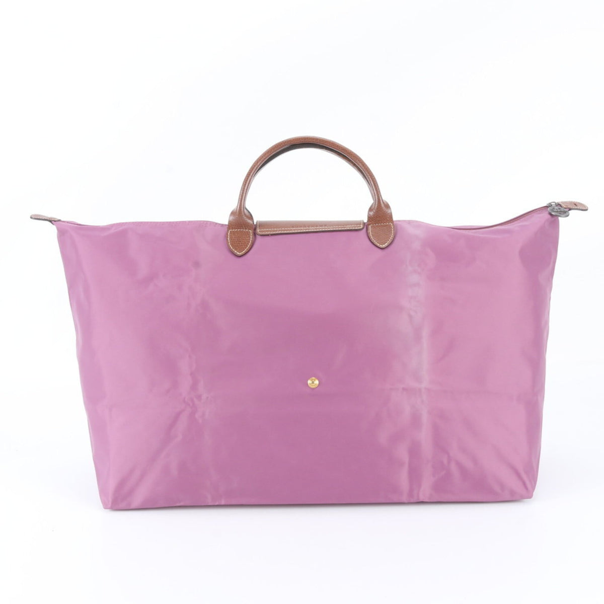 Longchamp Purple Leather Nylon Handbag Shoulder Bag Tote Bag (Pre-Owned)