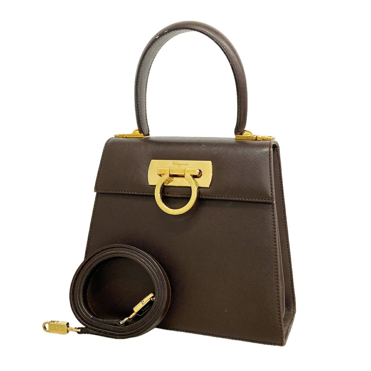 Salvatore Ferragamo Brown Leather Handbag (Pre-Owned)