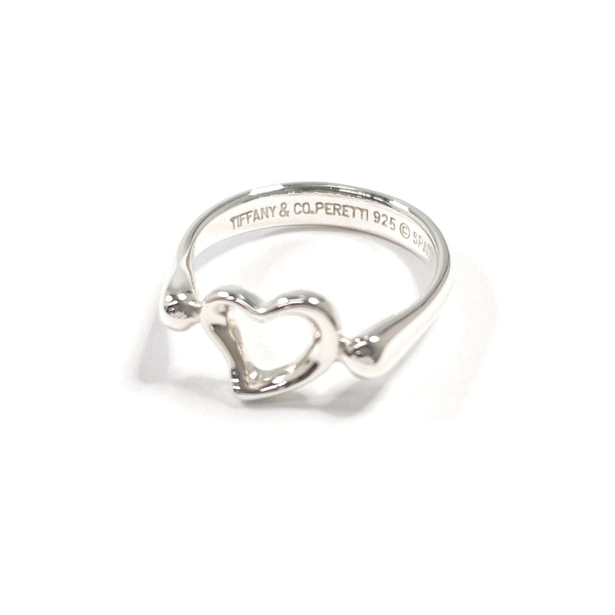 Tiffany Open Heart Silver Silver 925 Band Ring (Pre-Owned)