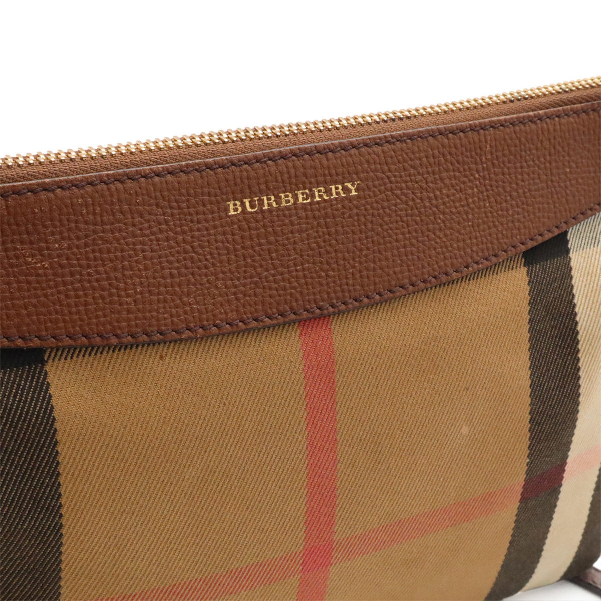 Burberry Beige Black Brown Leather Clutch Bag Pochette Shoulder Bag (Pre-Owned)