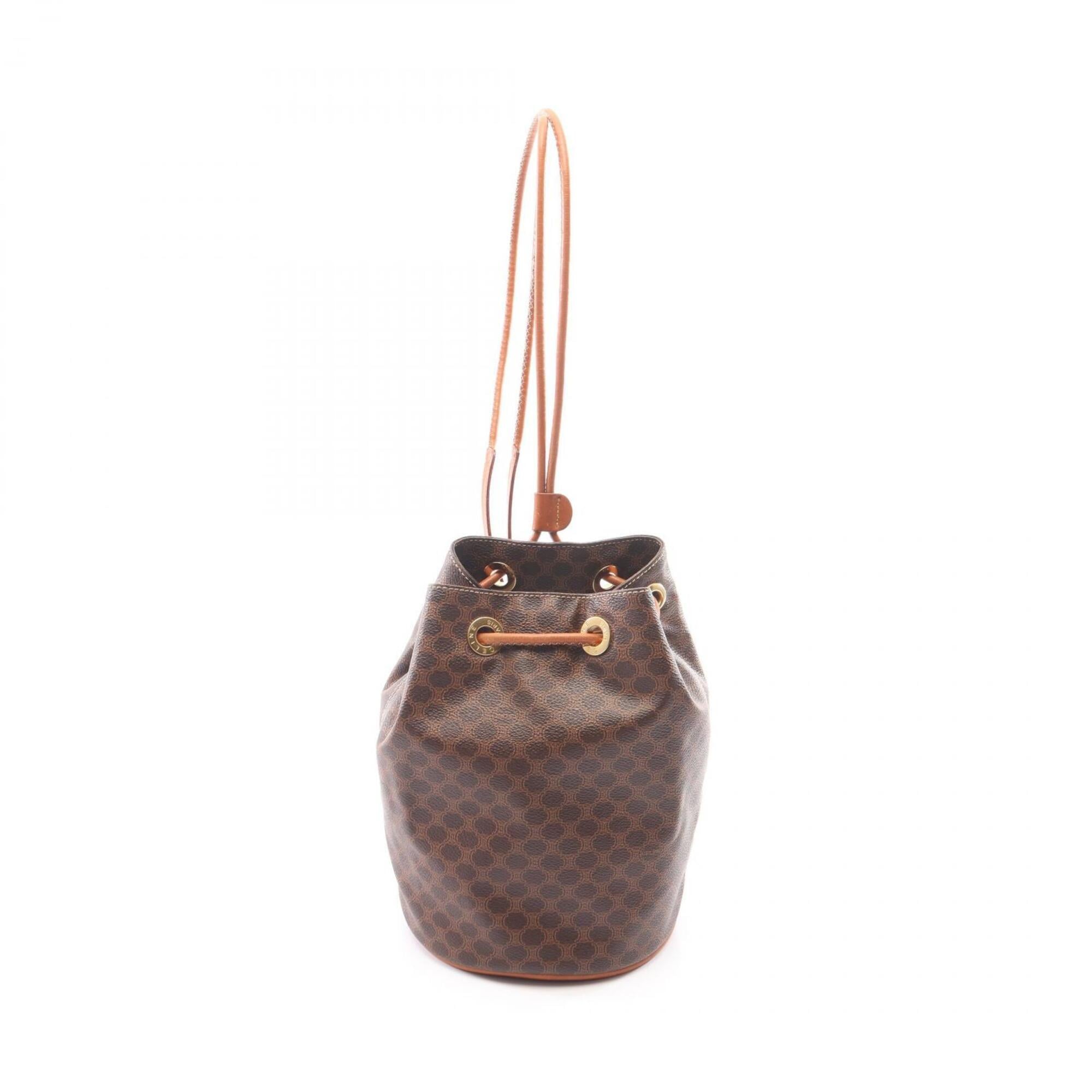 Celine Macadam Brown Coated Canvas Backpack Handbag (Pre-Owned)