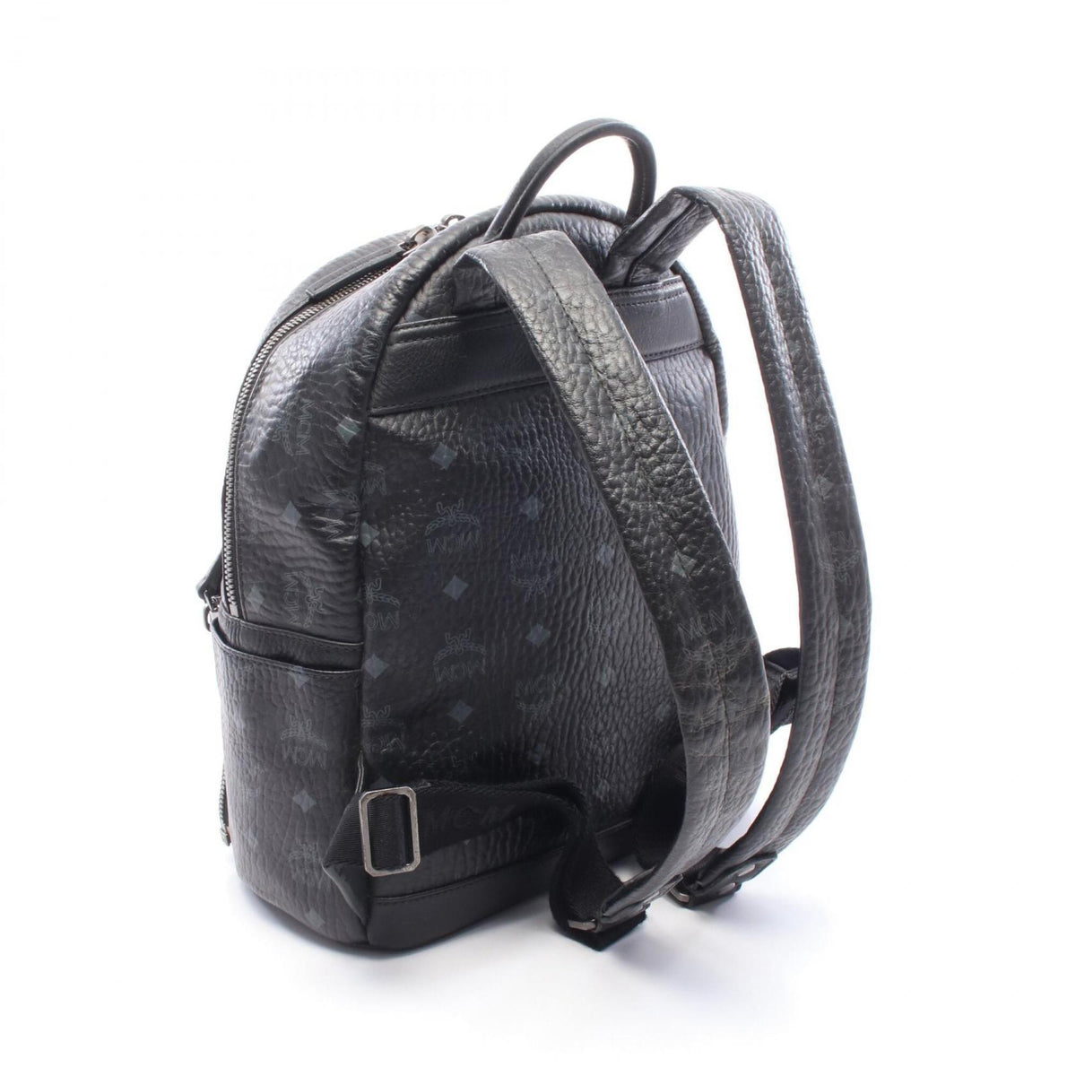 Mcm Black Gray Coated Canvas Backpack Handbag (Pre-Owned)