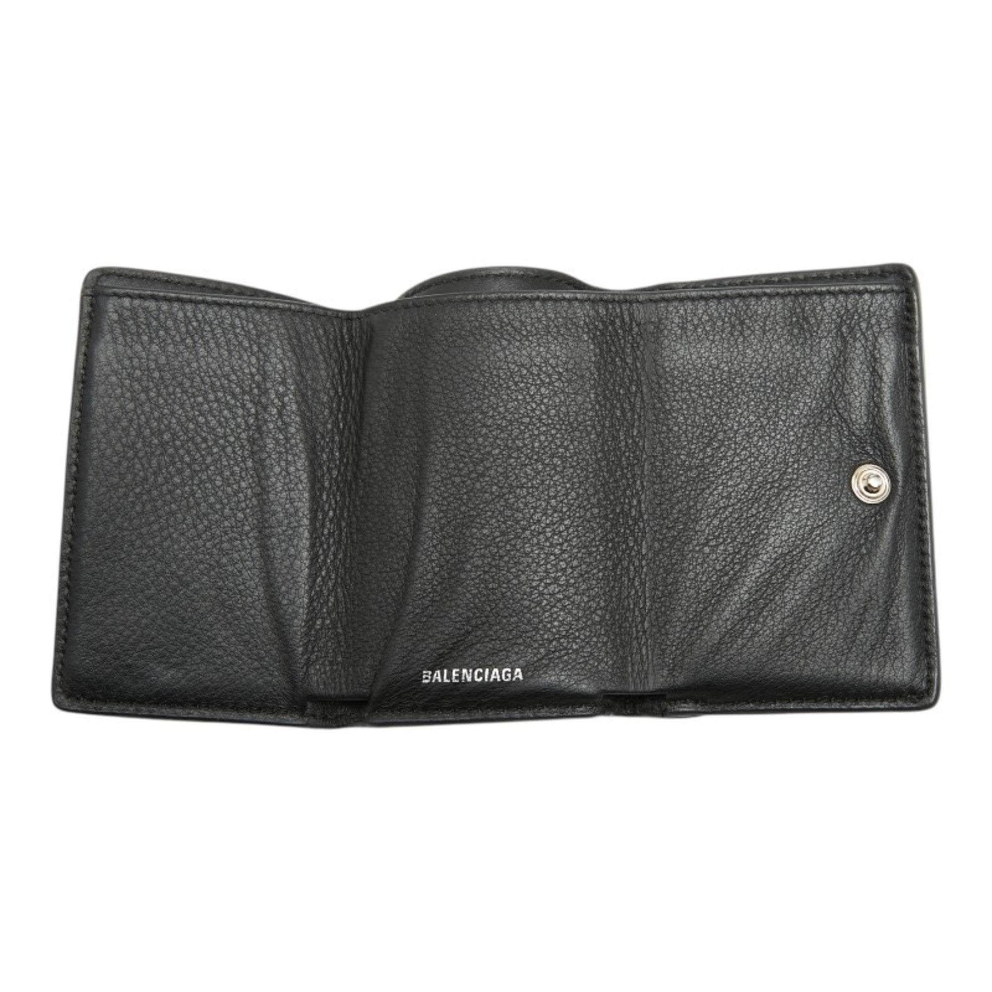 Balenciaga Black Leather Wallet (Tri-Fold) (Pre-Owned)