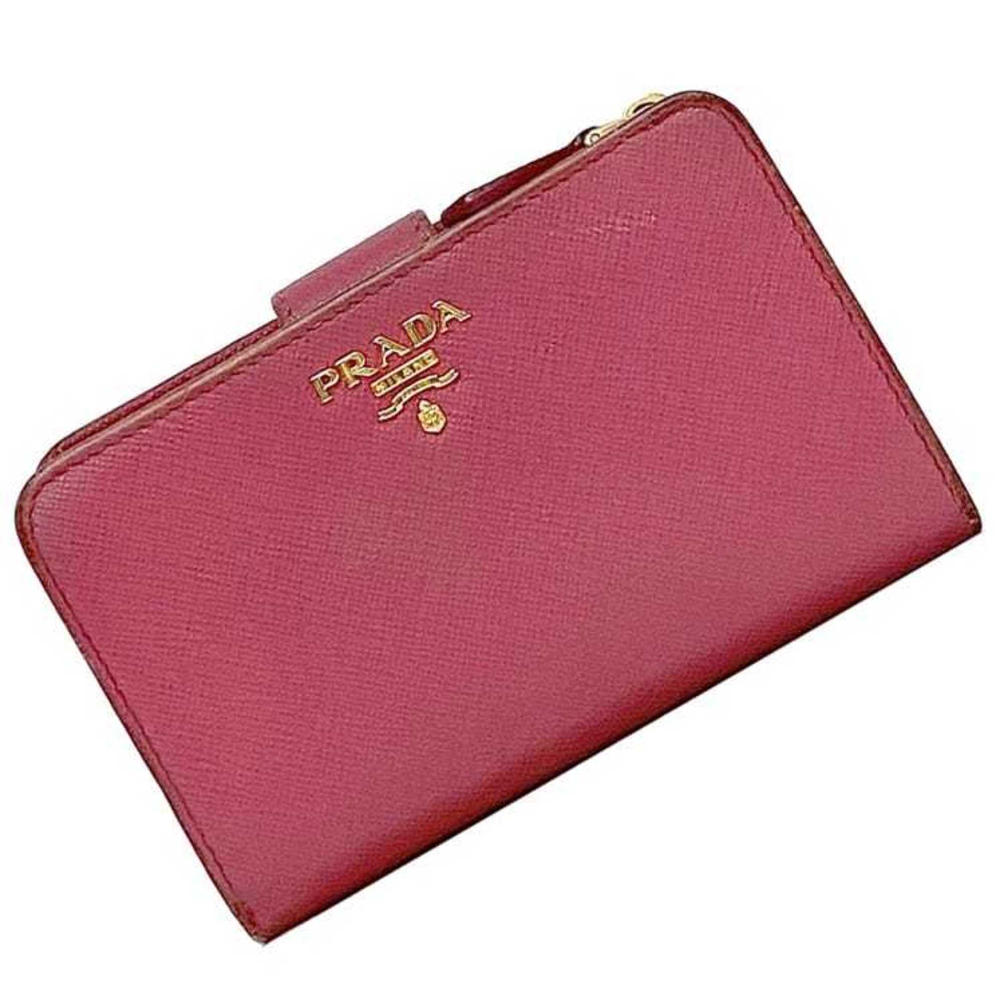 Prada Pink Saffiano Metal Wallet (Bi-Fold) (Pre-Owned)