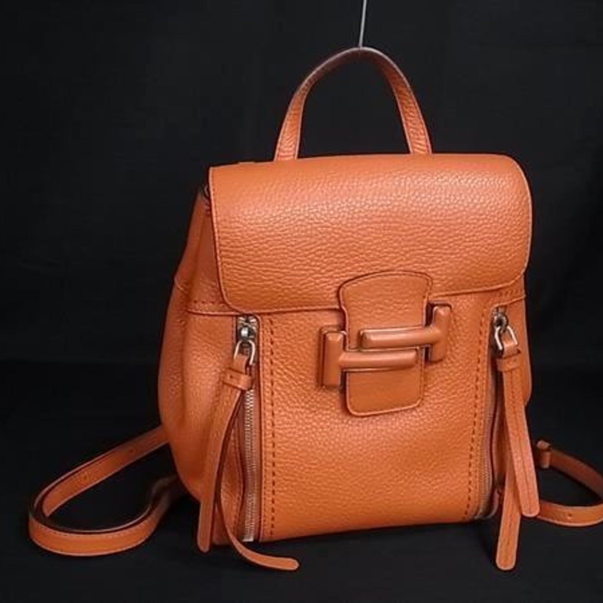 Tod's Orange Leather Backpack (Pre-Owned)