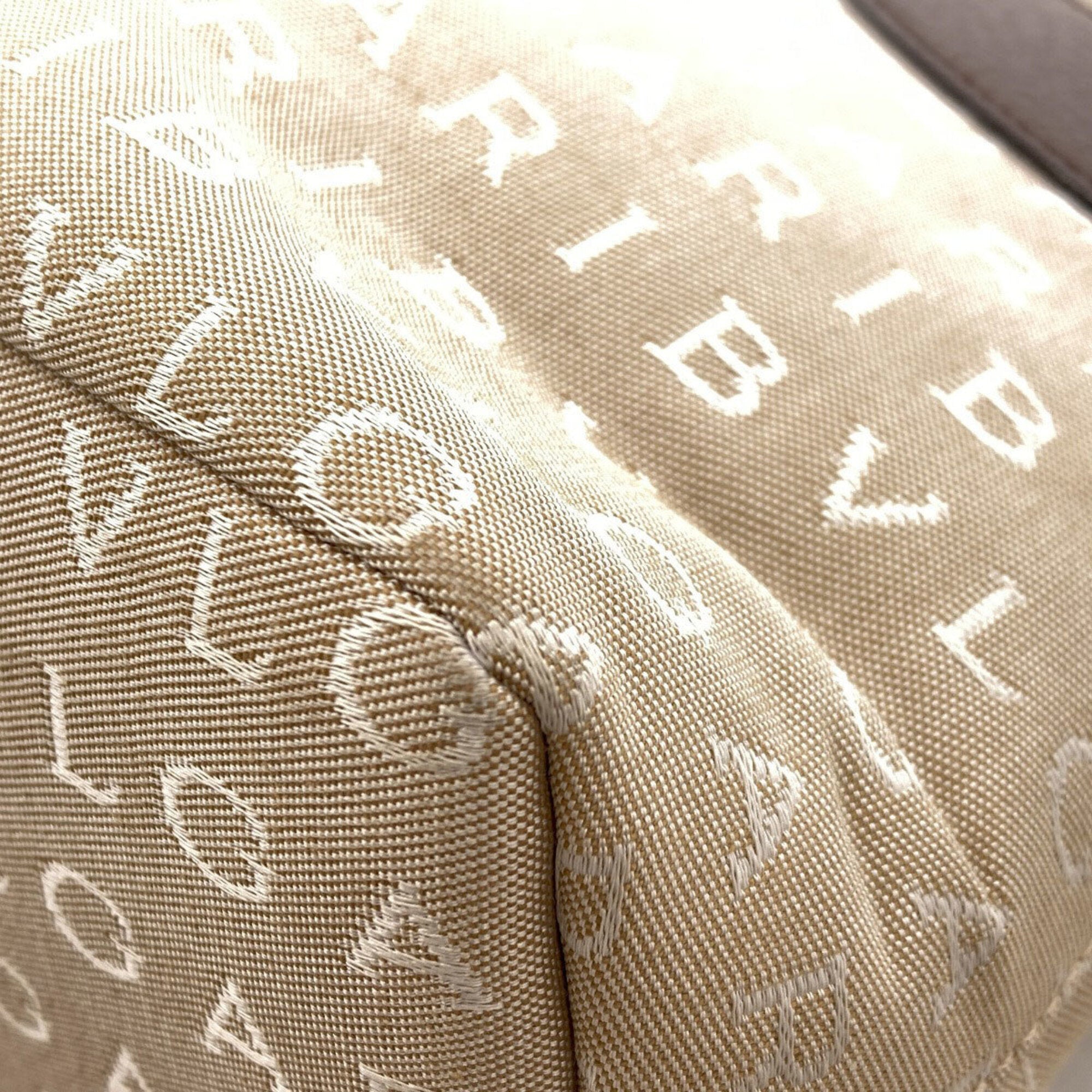 Bvlgari Beige Brown Canvas Handbag (Pre-Owned)