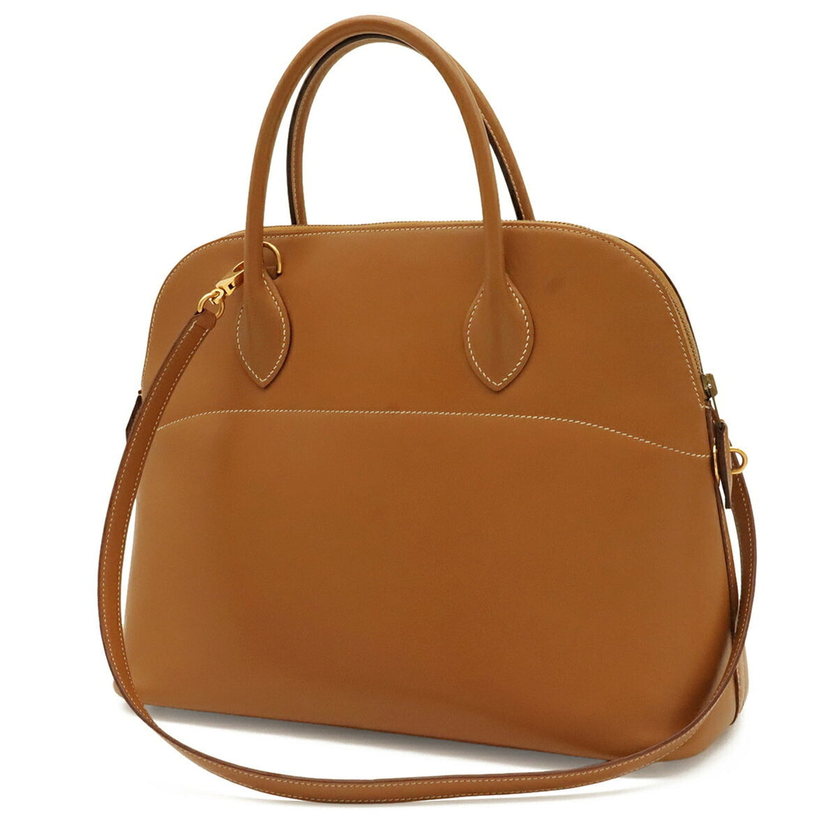 Hermes Brown Leather Handbag Shoulder Bag (Pre-Owned)