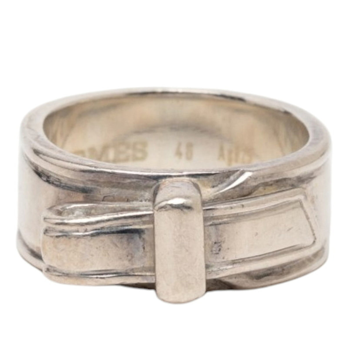 Hermes Silver Silver 925 Band Ring (Pre-Owned)