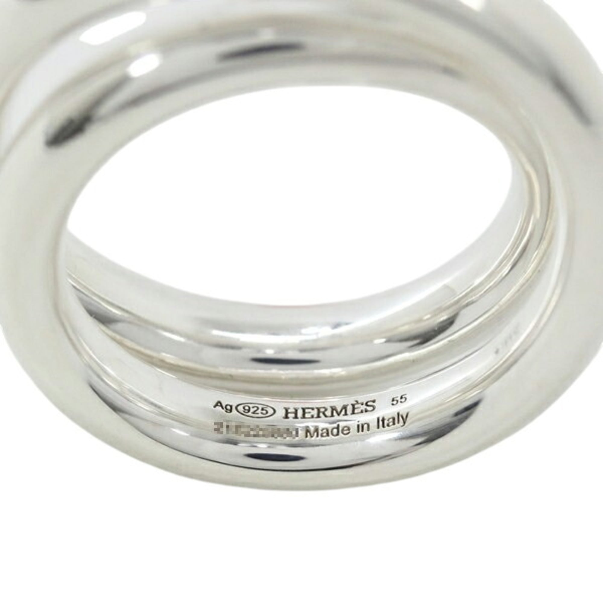 Hermes Silver 925 Band Ring (Pre-Owned)