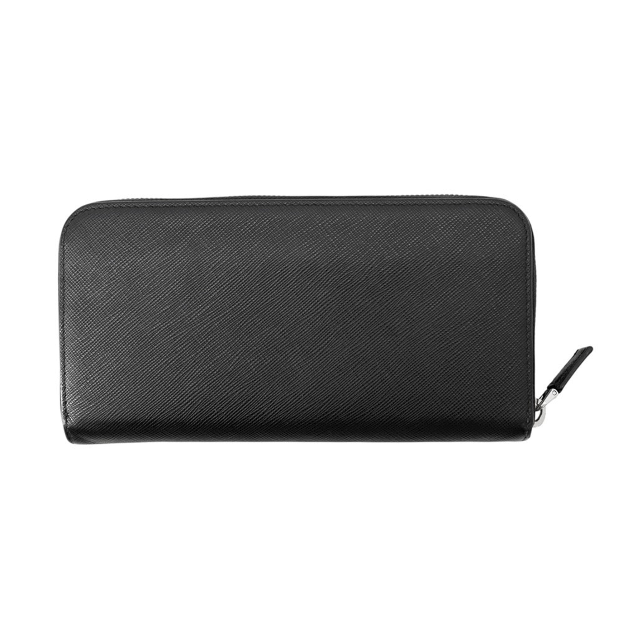 Prada Black Saffiano Long Wallet (Bi-Fold) (Pre-Owned)