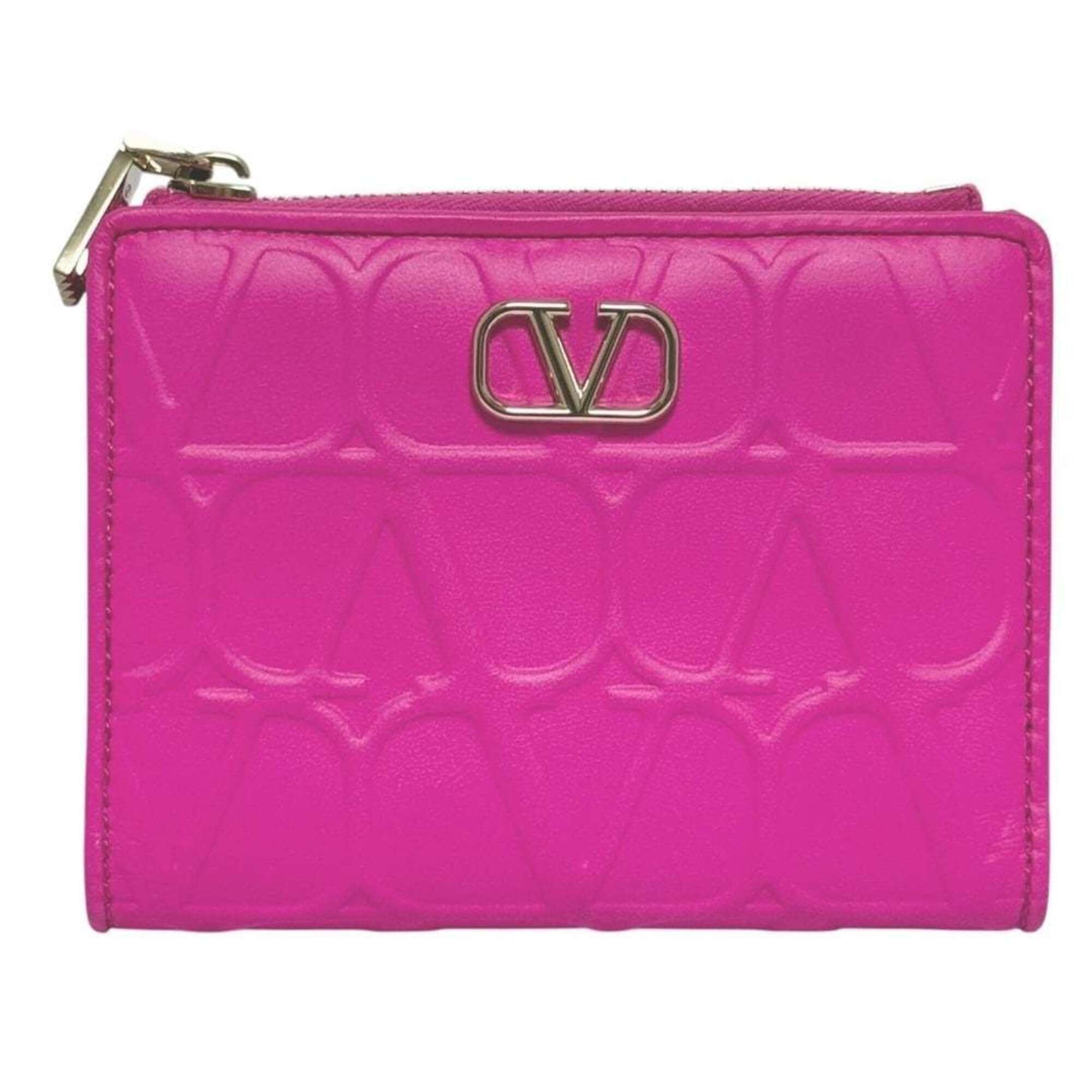 Valentino Pink Leather Coin Purse/Coin Case (Pre-Owned)
