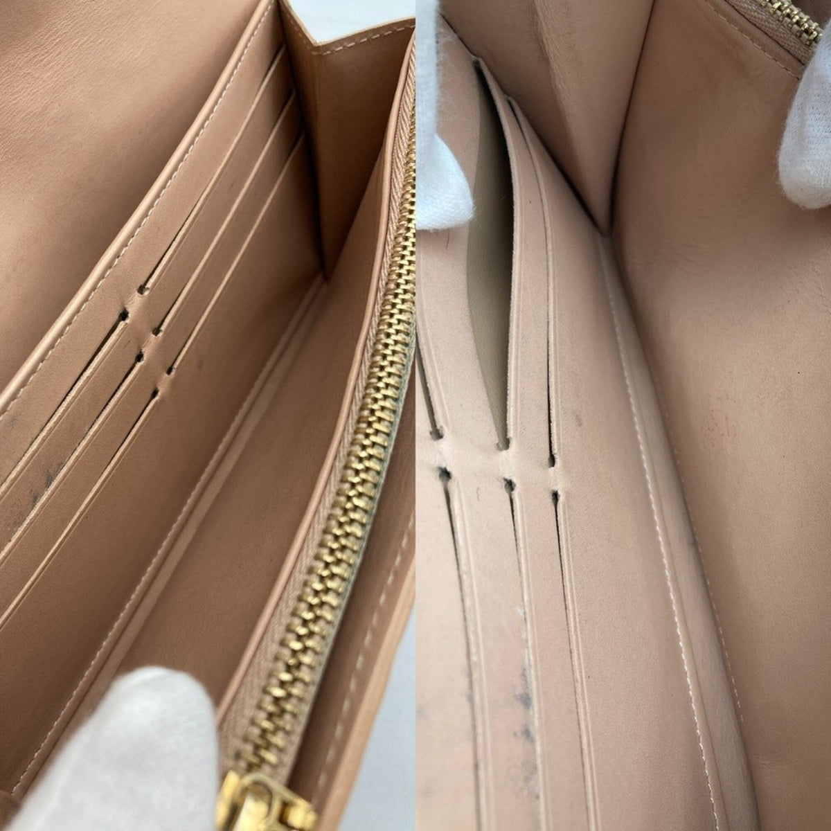 Louis Vuitton Vernis Beige Patent Leather Long Wallet (Bi-Fold) (Pre-Owned)